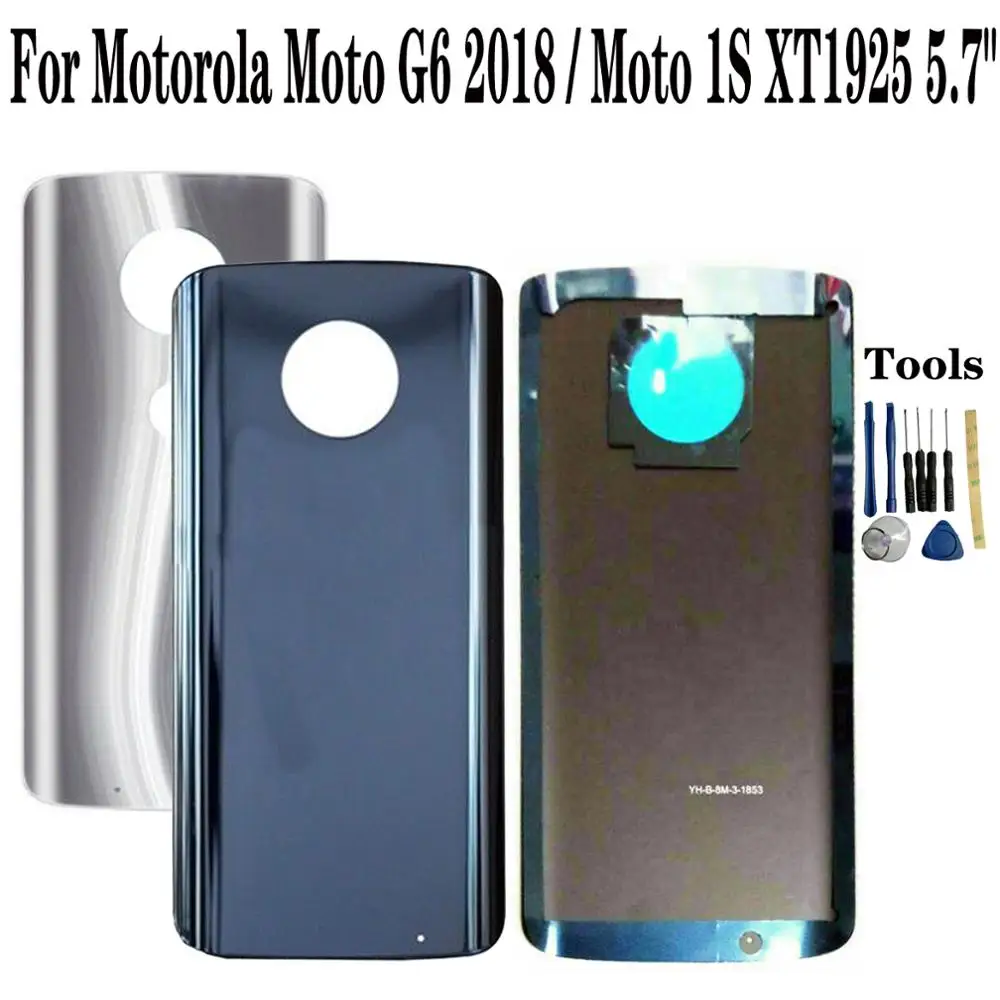 Shyueda 100% Новинка для Motorola Moto G6 2018 / Moto 1S XT1925 5,7 дюйма стеклянная Задняя Дверь Корпус Крышка батарейного отсека + клей