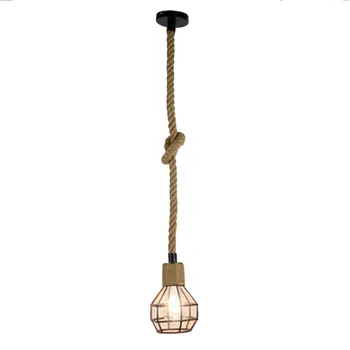

Hemp Rope Chandelier Retro Industrial Style Bar Restaurant Chandelier American Creative Personality Decorative Lighting