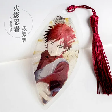 Фиолетовый Japanese Anime Naruto Leaf Shape Bookmarks Waterproof Transparent PVC Plastic Bookmark Beautiful Book Marks Gift - Цвет: Фиолетовый
