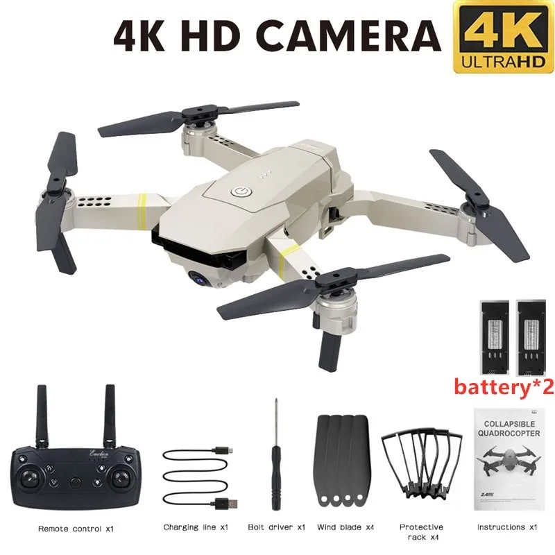 HJHRC JY019 wifi FPV с широким углом обзора 1080P HD камера режим удержания высоты складной рычаг RC Квадрокоптер Дрон Pro RTF Дрон VS E520S E58 - Цвет: 4K 2Battery