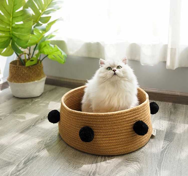 Кошка Кровать Дом для кошек зима теплый Кот мат милые лежанки для кошек круглая подушка кровати для маленькой собаки Питомник Кровать для кота-любимца