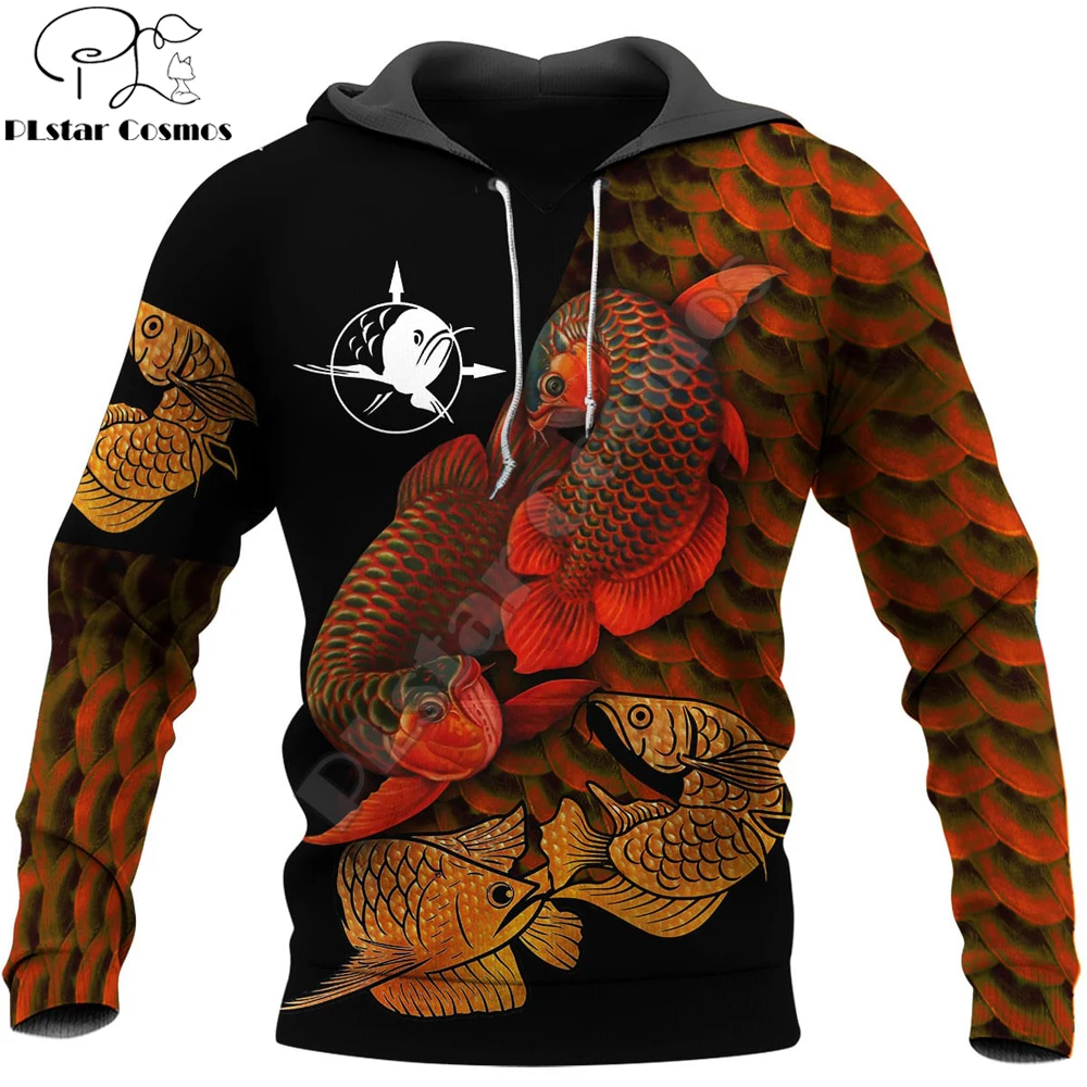 

Beautiful Arowana Fishing 3D Printed Autumn Men Hoodies Unisex Casual Pullover Zip Hoodie Streetwear sudadera hombre DW600