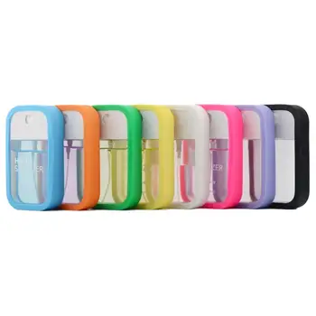 

45ml White Transparent Card Spray Bottle With Silicone Sleeve Separate Bottle Reusable Hand Sanitizer Bottle