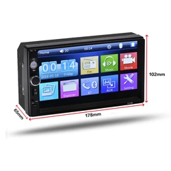 Reproductor MP5 Universal para coche de 7 pulgadas, máquina de doble eje 2din mp5, radio de marcha atrás bluetooth, interconexión de teléfono 7010B.