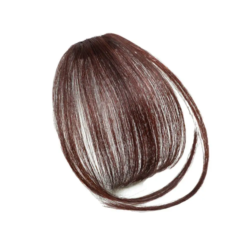 Тонкие аккуратные воздушные челки Remy человеческие волосы для наращивания на заколках с бахромой - Цвет: C
