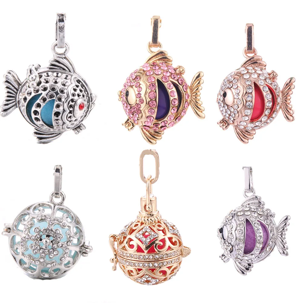 New Crystal Fish Aromatherapy Necklace Fashion Women's Rhinestone Harmony Perfume Diffuser Jewelry Holiday Gift | Украшения и