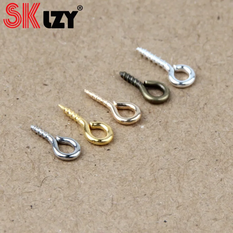 200 шт./лот, золотые, серебряные маленькие миниатюрные шпильки для глаз, шпильки для глаз, крючки с винтовыми застежками, крючки для изготовления ювелирных изделий, сделай сам