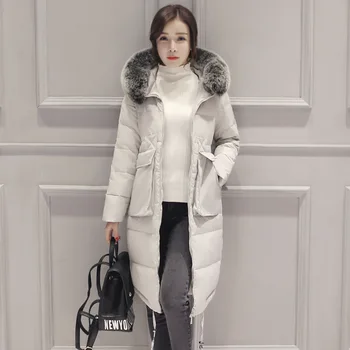

Over the knee long section large fur collar 2020 new Korean version of the slim winter women's warm cotton jacket