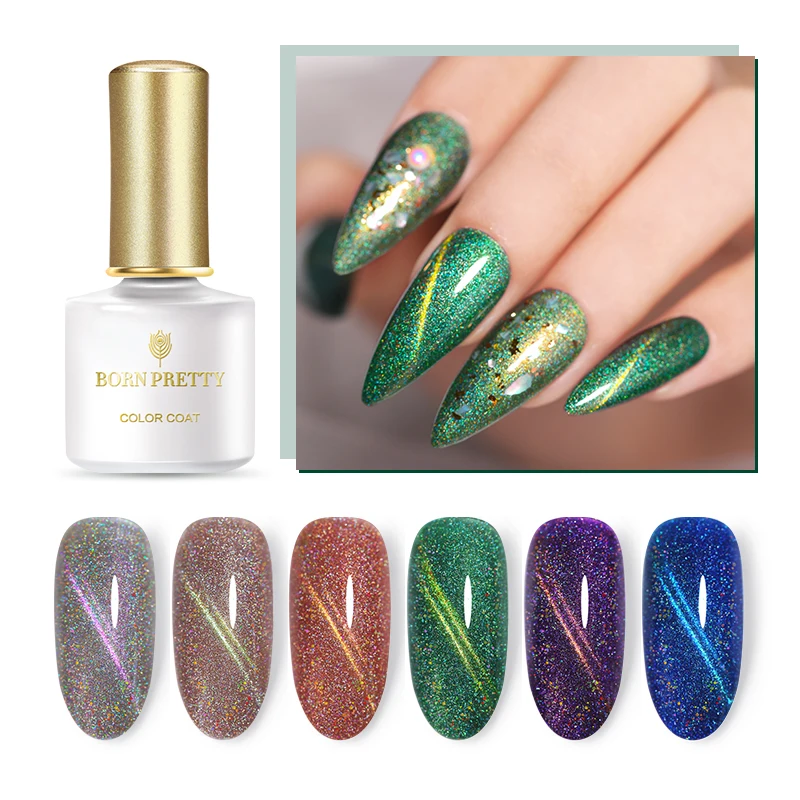 

6ml Magnetic Holographic Nail Gel Polish Soak Off Manicure Nail Art Laser Cat Eye UV Gel Varnish lacquer DIY Design 10 Colors