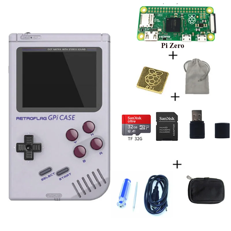 Kit 6 Чехол Retroflag GPi для Raspberry Pi Zero и Zero W с безопасным отключением - Цвет: Kit 6