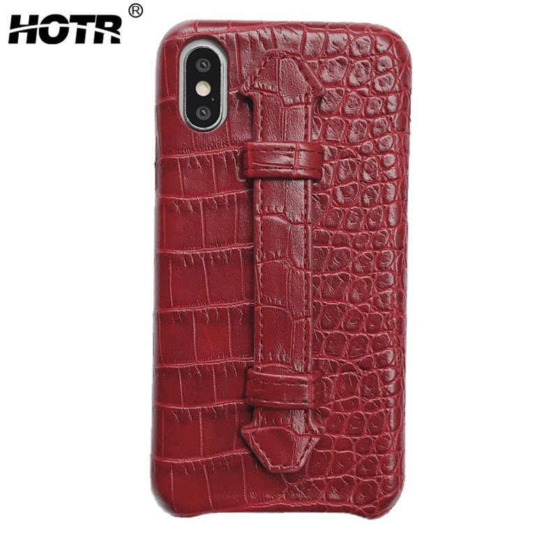 Чехол-держатель из искусственной кожи под крокодила для iphone X XS XR Max 6s 7 8 plus кожаный