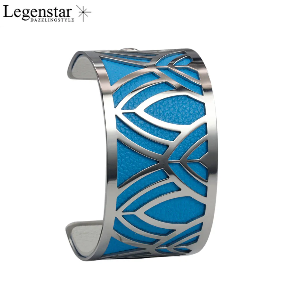 Legenstar Manchette Femme браслет из нержавеющей стали для женщин Жоржет 24 цвета Реверсивный Кожаный браслет Manchette ювелирные изделия подарок