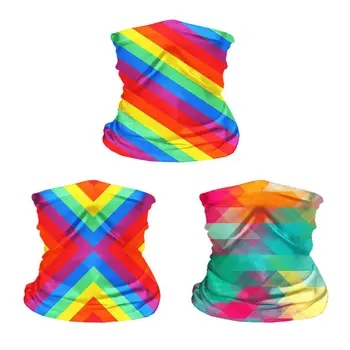 

Unisex Gay Pride Festival Multifunction Bandana Neck Gaiter Outdoor Motorcycle Rainbow Striped Face Mask Balaclava