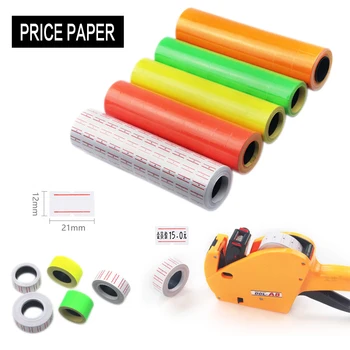 

10 Rolls Adhesive Price Labels Paper Tag Sticker Single Row Label for MX-5500 Price Gun Labeller Suitable For Grocery 21mmX12mm