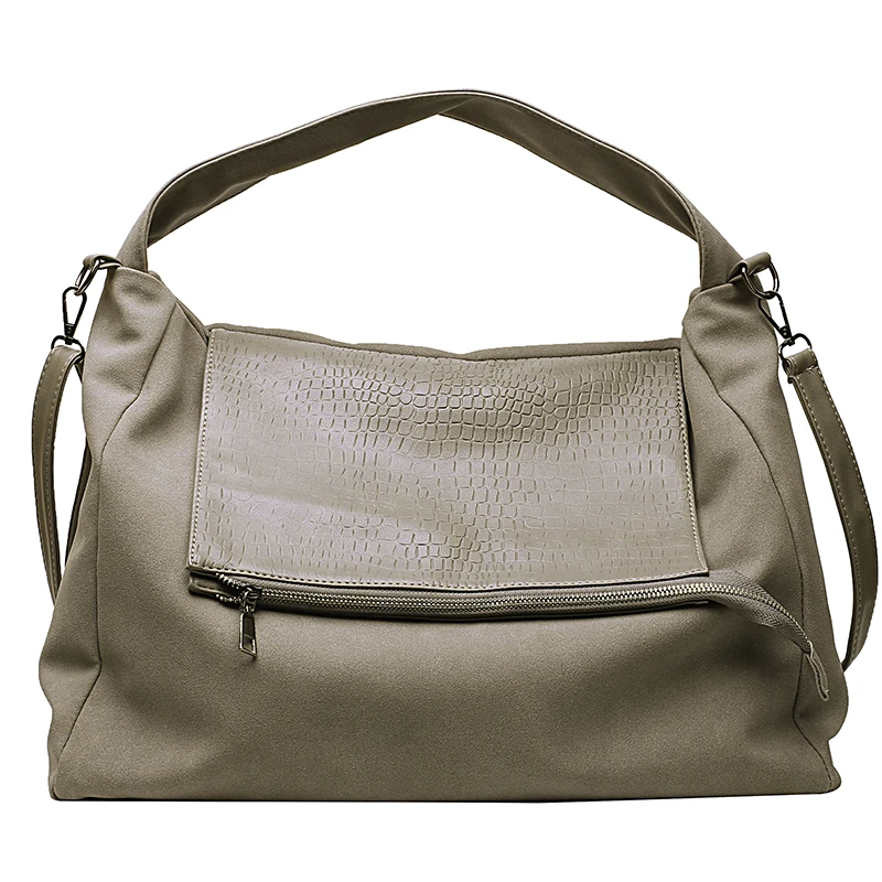 Роскошная сумка-ведро из нубука, женская сумка из крокодиловой кожи, сумка через плечо для женщин, сумки на плечо, брендовая дизайнерская женская зеленая сумка - Цвет: gray