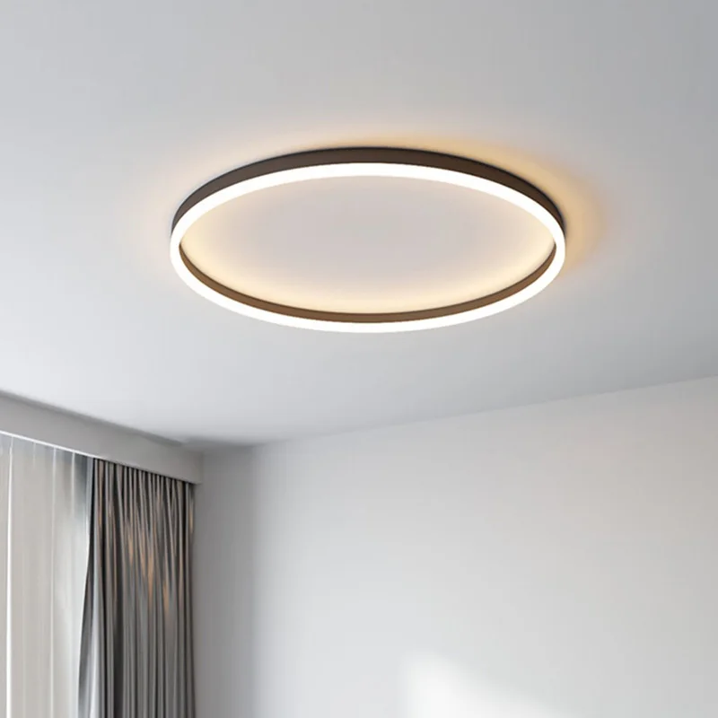 Luxury Circle Modern LED Chandelier Ceiling Lights For Living Room Home Decor Bedroom Restaurant Black Gold Lamp With Dimming | Лампы и