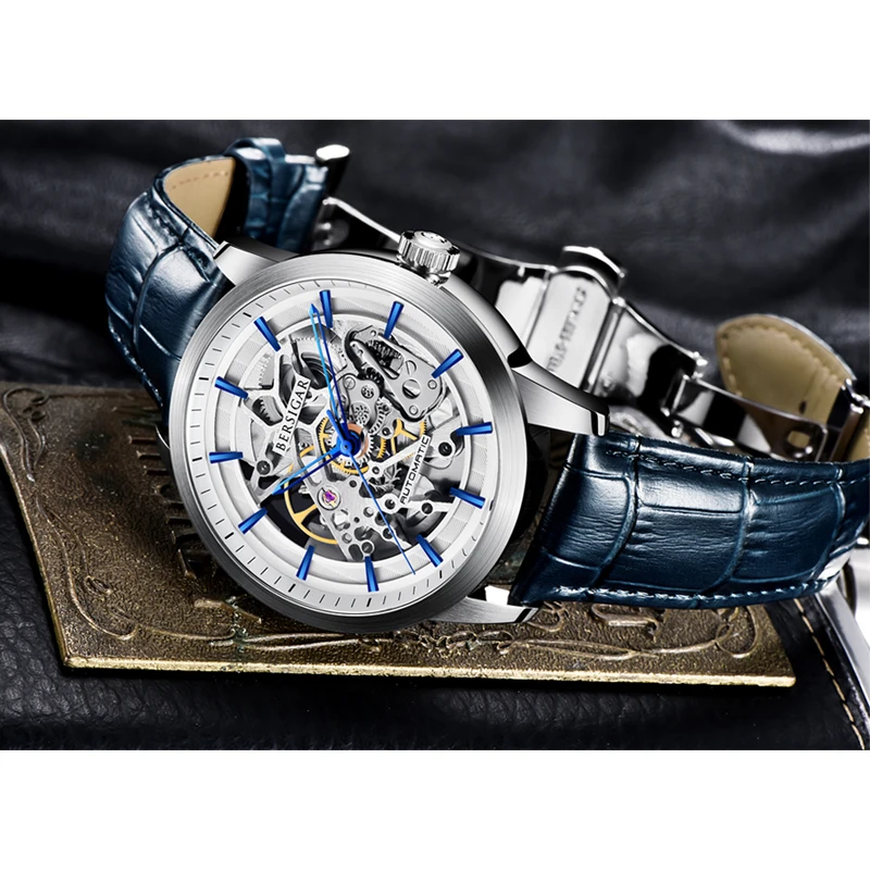 BERSIGAR Orologio Meccanico di Lusso di Affari degli uomini Orologio  Meccanico Automatico degli uomini di Cuoio di Scheletro Hollow Orologio  Impermeabile|Mechanical Watches| - AliExpress