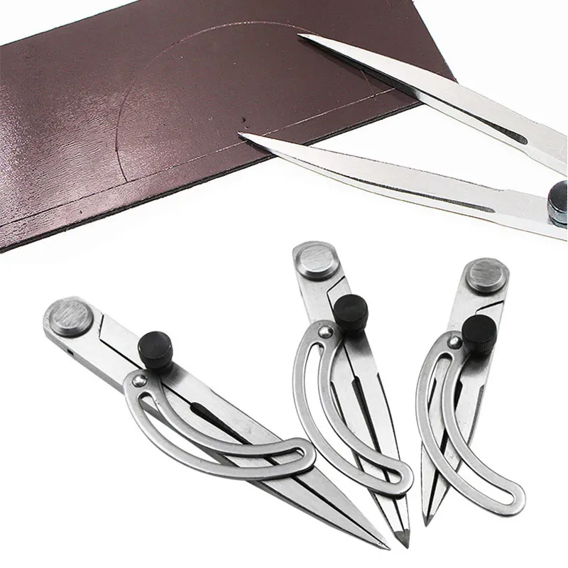 

Silver Carbon Steel Eade Marking Tools Spacing Gauge Scriber Practical Sewing Compasses Line Drawing Device Leather Metal Craft