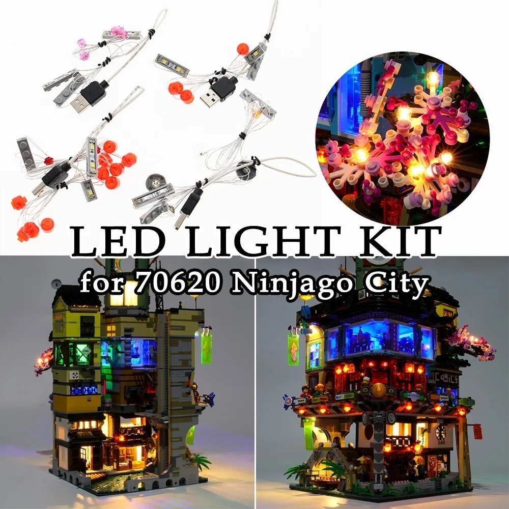 

LED Light Kit Only for 70620 City Building Block LED Lighting DIY Decorative Light USB Interface LED Kits Toy for Children
