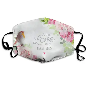 

Unique Mask Reusable Anti Dust Face Mouth Cover Love Valentines Day Spring Floral Flowers Roses Mask Warm Windproof