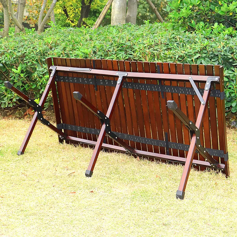 Folding Wood Table Portable Outdoor Indoor All-Purpose Foldable Picnic Table Cake Roll Wooden in a Bag for Picnic Camping