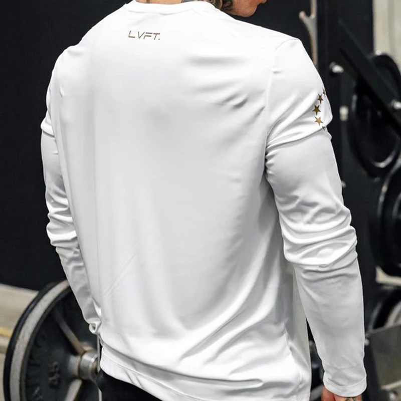 Voobuyla рубашка для бега, мужская спортивная рубашка с длинным рукавом, компрессионная сухая Облегающая рубашка, мужская спортивная футболка для фитнеса, Прямая поставка