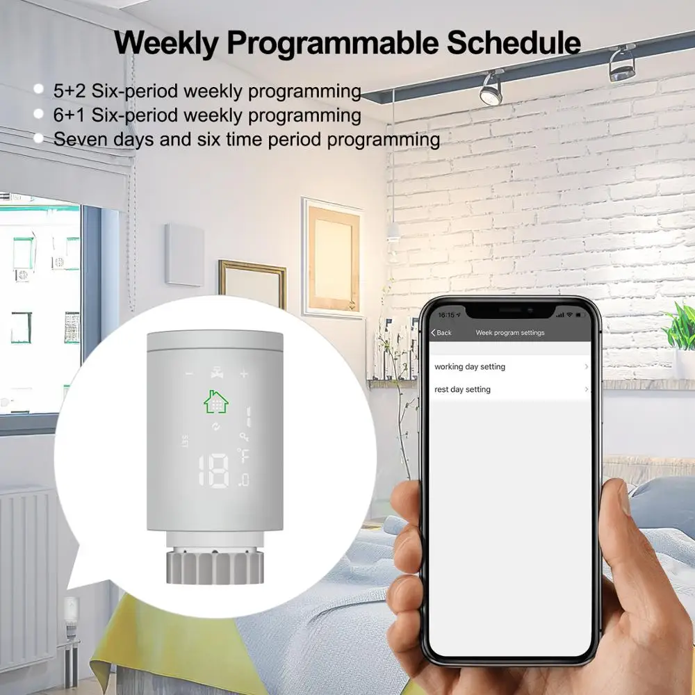 Термостатический клапан радиатора Tuya ZigBee Smart TRV привод для прогашивания