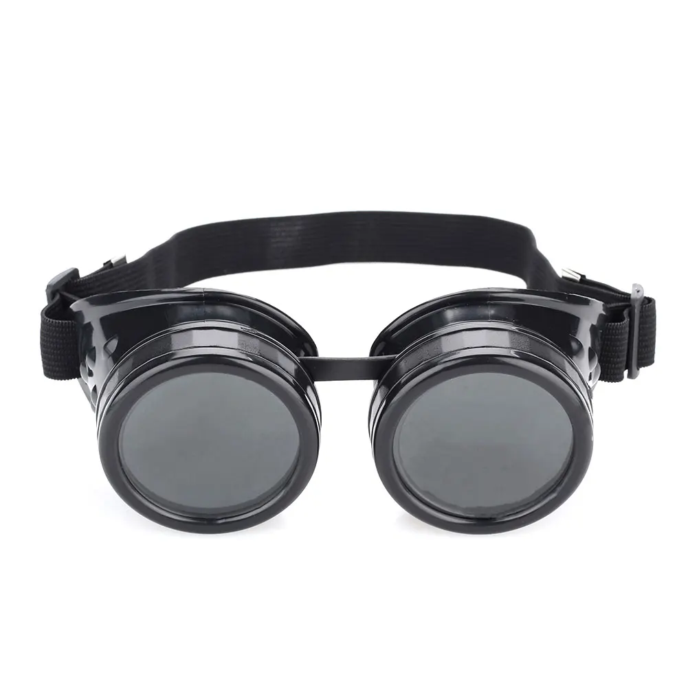 Universal Motorcycle Retro Glasses Double Lens PC Goggles Waterproof Fog Durable ABS - Цвет: Black