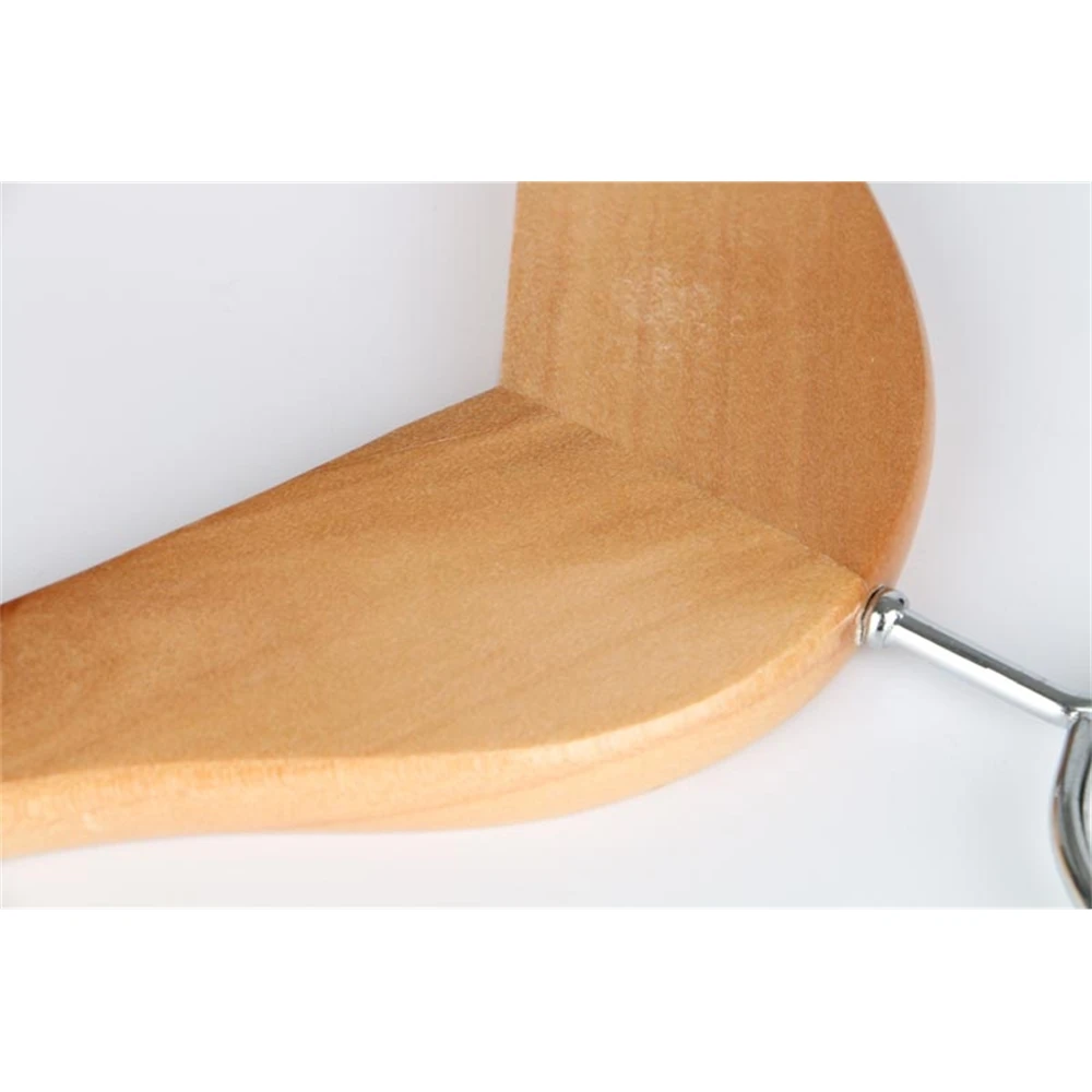 10 Pcs Hotels Anti-theft Coat Wooden Hangers Enclosed Hook Ring Windbreaker Clothing Hanging Wooden Racks