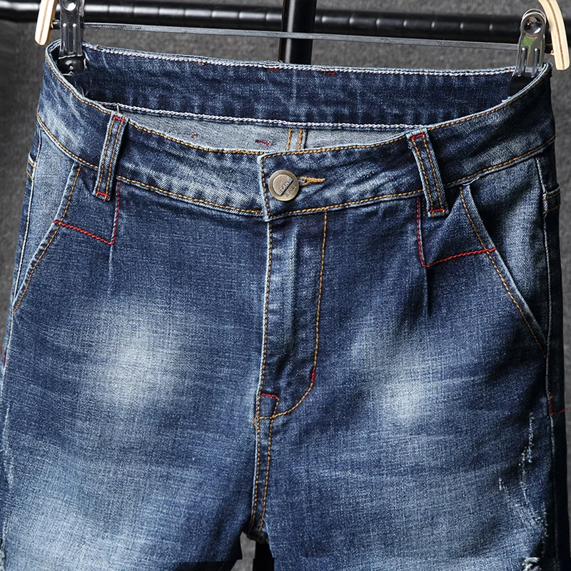 Bleu De Travail Homme Новинка Spijkerbroek тонкие синие джинсы мужские стрейч пантал N Mezclilla Hombre корейская модная дизайнерская одежда