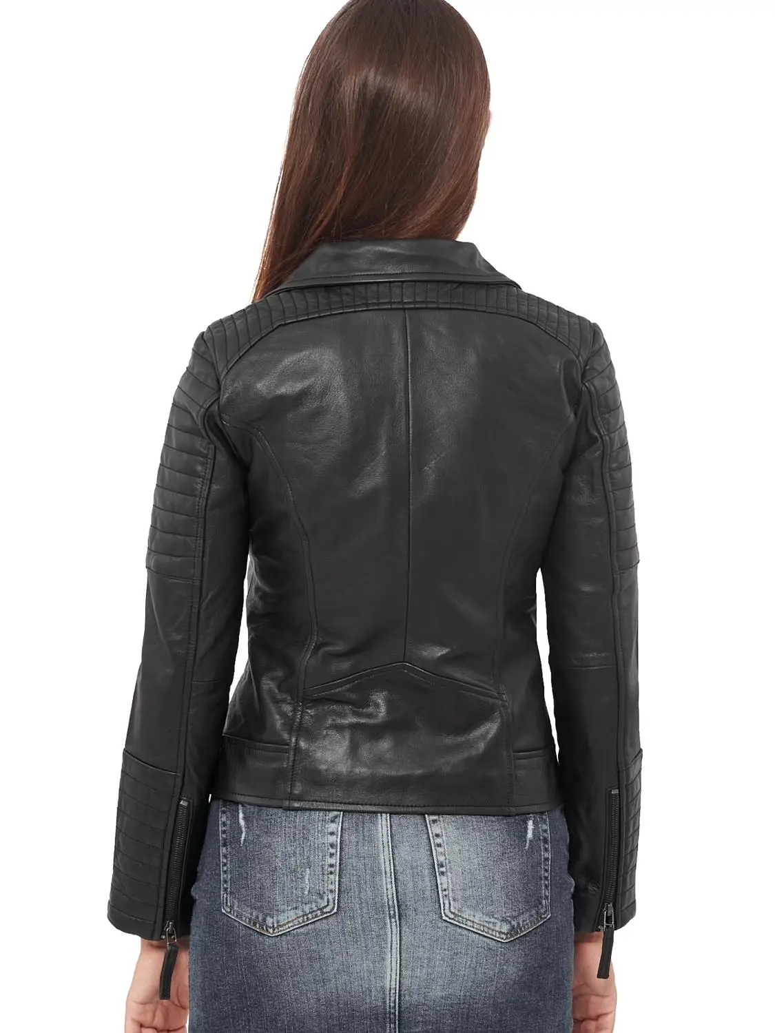 VAINAS European Brand  Women Genuine sheep leather jacket for women Real leather Motorcycle jackets Biker jackets Electra