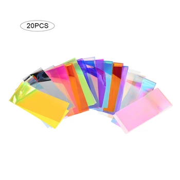 

20PCS Random Color 4cm Foil Nail Stickers Starry Sky Irregular Broken Designs Sticker Aurora Glass Paper Art Nails Accessoires
