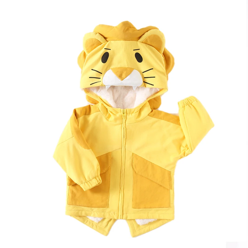 CROAL CHERIE Lion/теплая зимняя куртка для девочек; флисовое пальто для младенцев; зимняя одежда для мальчиков; желтый цвет
