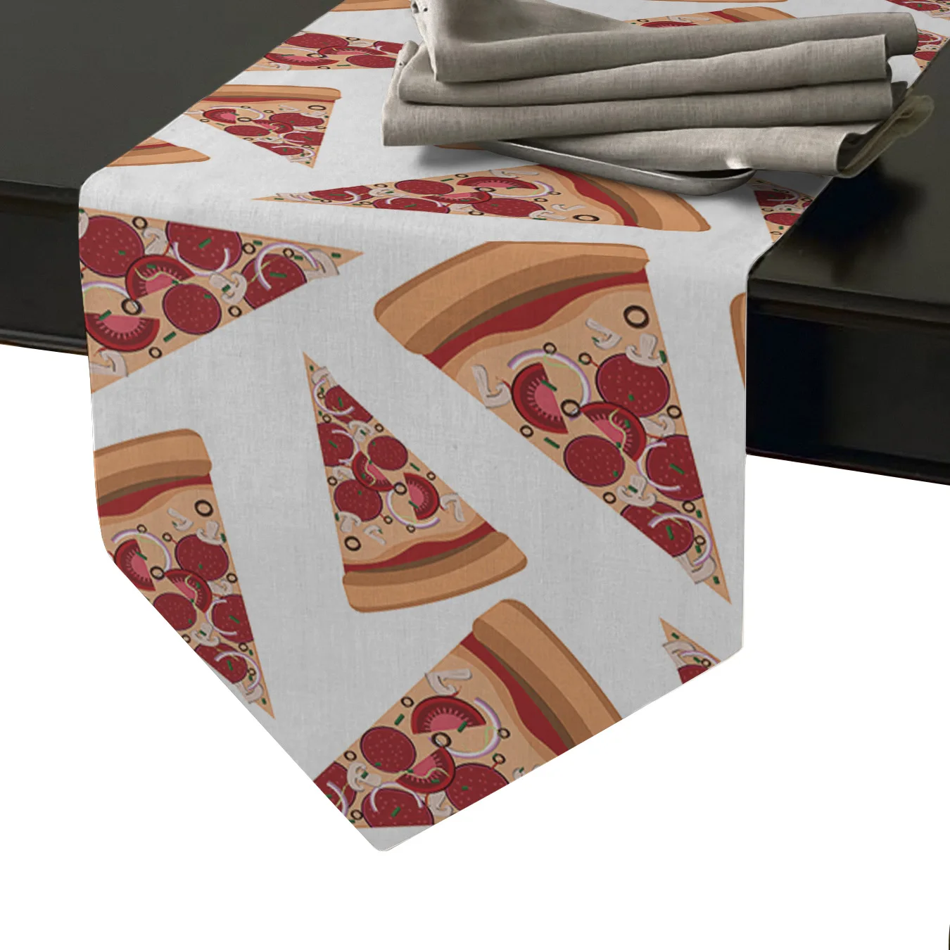 Food Themed Pizza Pattern Table Runner Christmas Decorations for Home Table Decorarion Christmas Table