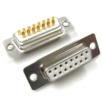 

15-Pin DB15 Male/female 2-Row Soldering Solid copper column Adapter Connector.100pcs/lot