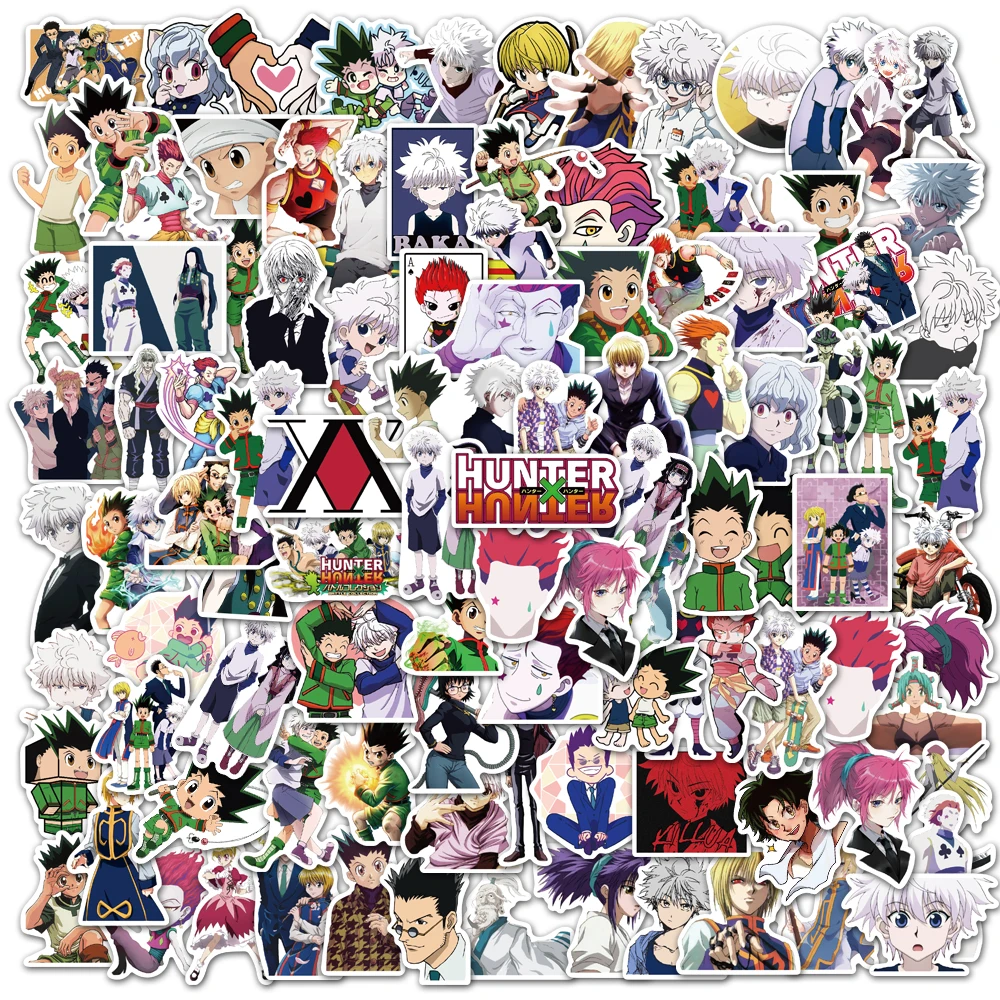 100pcs Anime HUNTER×HUNTER stickers for Luggage Laptop Decal Skateboard Bicycle Car Guitar Fridge Stickers