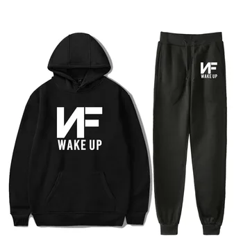 

2019 fashion casual hooded pullover printing NF men's / women's hooded sweatshirt + feet pants street youth couple sports suit