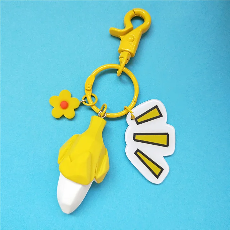 Новый мультяшный фруктовый геометрический акриловый милый брелок для ключей