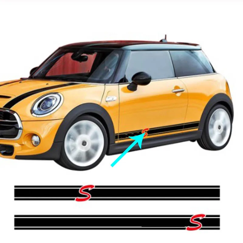 

Car Side Skirt Sticker for BWM Mini Cooper S Mini Checkered Flag Personalized Decoration Auto Body Stickers