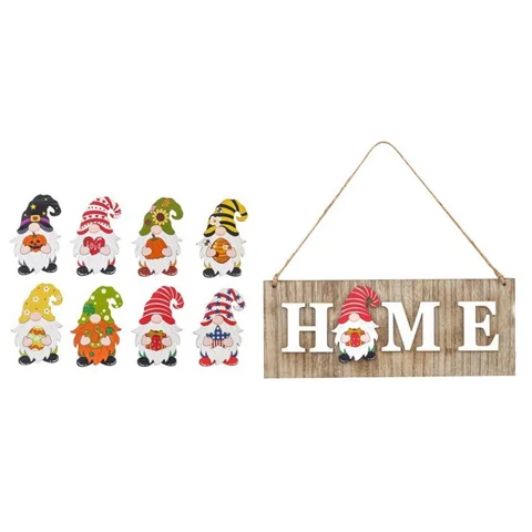 Wooden Door Hanger Home Sign Ornaments Interchangeable Door Pendants Accessories Party Home Decoration