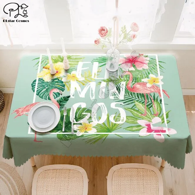 

Tablecloth Flamingo 3D printed Square/Rectangular Dust-proof Table Cover For Party Home Decor TV Covers