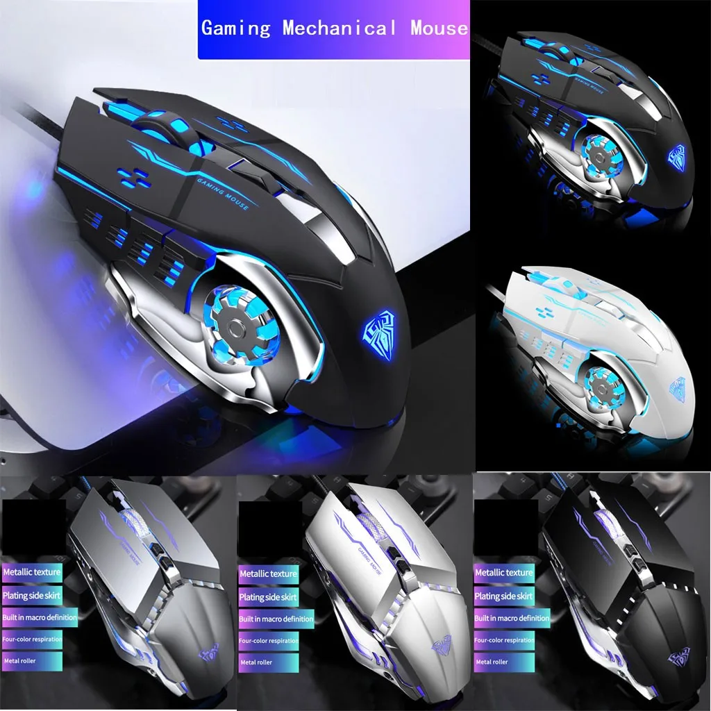 Игровая мышь S30 6 клавишная игровая оптическая USB интерфейс компьютерная для еды