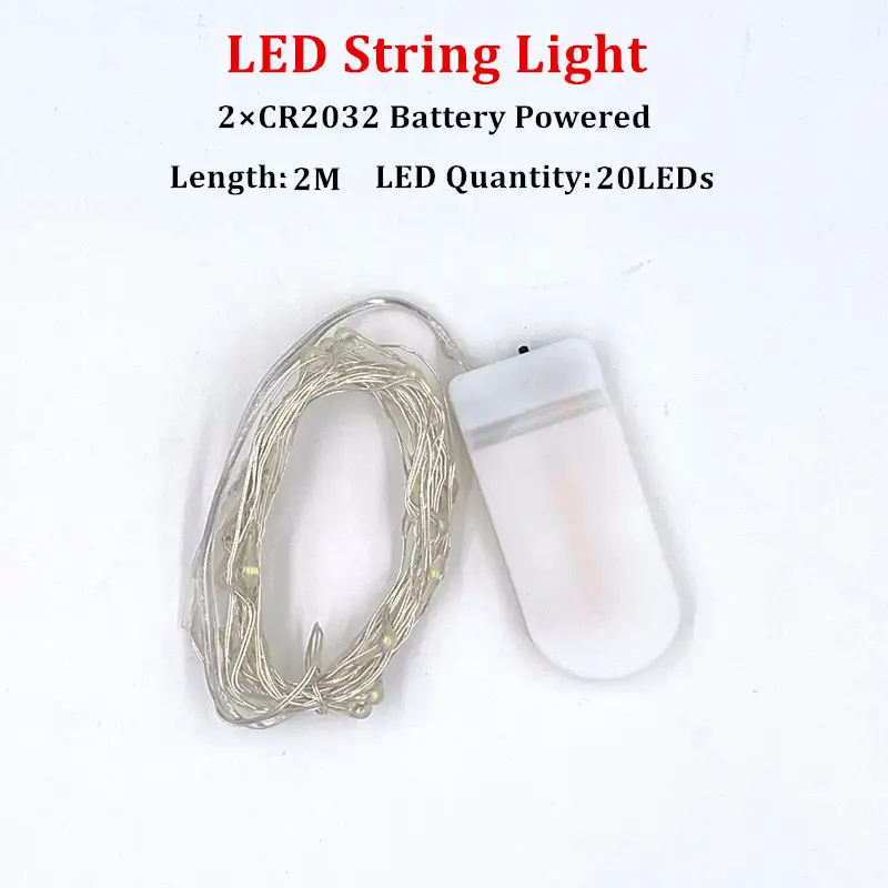 Fairy Lights AA Battery Powered 1M 10 2M 20 3M 30 5M 50 10M 100Leds Silver Led Copper Wire String Light Decorative Fairy Lights - Image 8