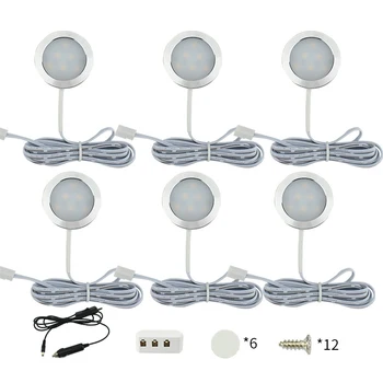 

6x12V 3W Interior LED Spot Light With Charger Switch Set For Van Caravan Motorhome