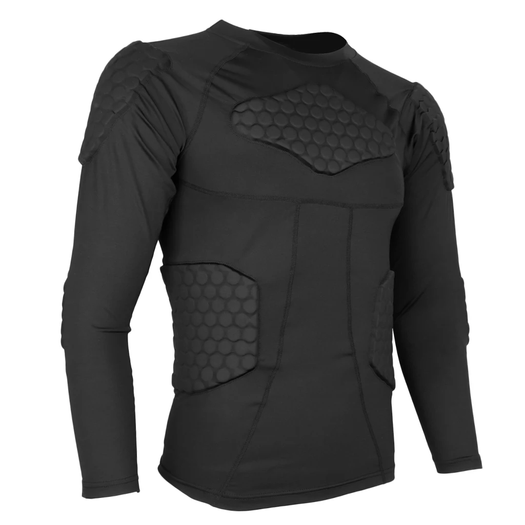ZAYZ Padded Compression Shirt 6 Pad Roller Sports Cycling Protective Rib Chest & Shoulders Back for Ice Skating 