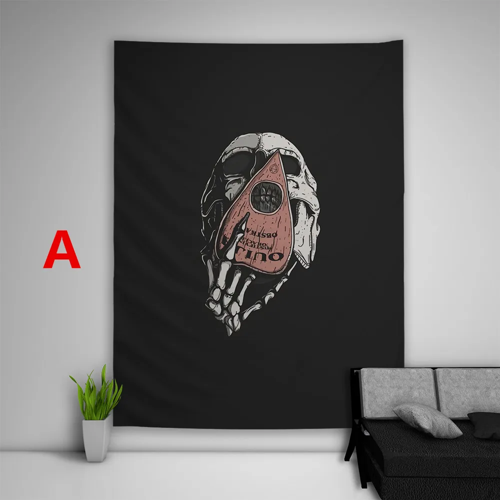 Illustration Horror Skull Tapestry Art Wall Poster Hanging Sofa Table Cover 