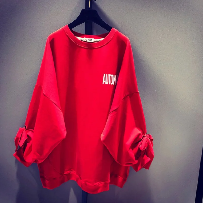 Women's blouse 2020 spring new round neck loose long-sleeved mid-length sweater Women's blouse 2020 spring new round neck loose long-sleeved mid-length sweater