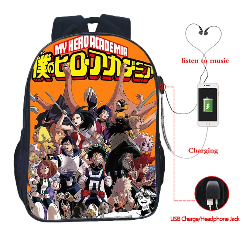 My Hero Academia Boku Anime Large Travel Backpack 