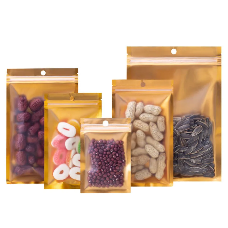 

1000Pcs/Lot 10 Size Matte aluminum Ziplock bag Frosted Self sealing Bag Aluminum Foil Packaging Bag Food Plastic Packaging Bag