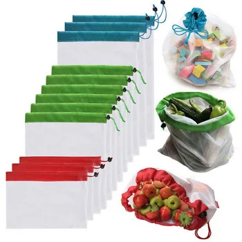 

VOGVIGO 1PC Reusable Mesh Produce Bag Washable Eco Friendly Bag for Grocery Shopping Storage Fruit Vegetable Toys Bags Wholesale
